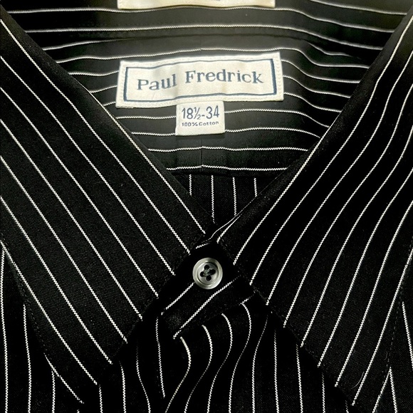 Paul Fredrick Yellow & White Striped and Black Striped Dress Shirts 👔 - Picture 3 of 3